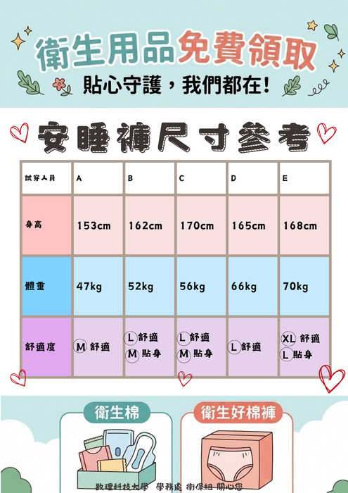 【生輔組】115年5月7日(四)下午2點忠孝樓1樓發放「衛生用品」，發完為止圖片